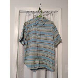Boca Classic Islandwear Men's Button Down Cotton Striped Shirt XL Retro Beach‎